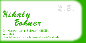 mihaly bohner business card