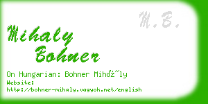 mihaly bohner business card
